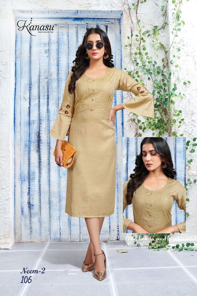 Kanasu Neem 2 Rayon Heavy Ethnic Wear Designer Kurti Collection